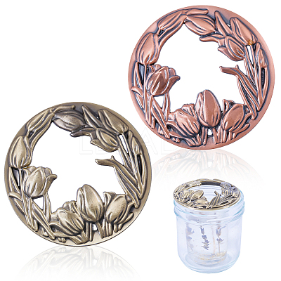 2Pcs 2 Styles Zinc Alloy Cover FIND-GL0002-14-1