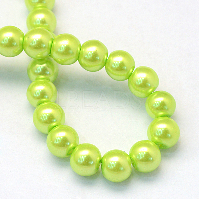 Baking Paint Pearlized Glass Pearl Round Bead Strands X-HY-Q003-4mm-66-1