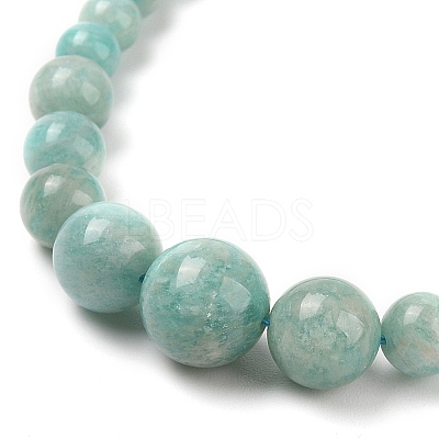 Natural Amazonite Round Beads Bracelets & Necklaces Sets SJEW-L132-19-1