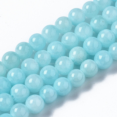 Natural Dyed Yellow Jade Gemstone Bead Strands G-R271-4mm-Y04-1