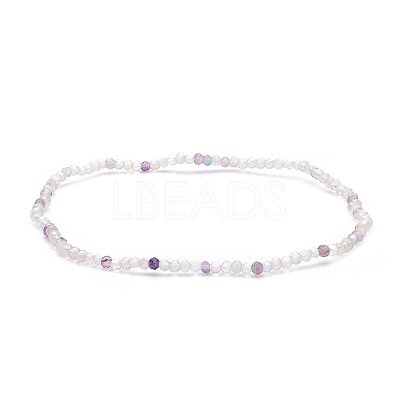 Natural Fluorite Beaded Stretch Bracelet BJEW-JB08484-04-1