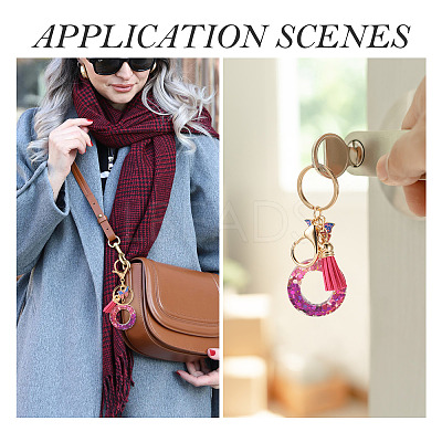 Alloy Resin Butterfly Keychains KEYC-TADJ0002-02G-O-1