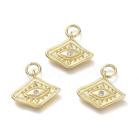 Brass Micro Pave Cubic Zirconia Pendants LS-KK-P188-C03-G-1