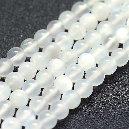 Natural White Moonstone Beads Strands G-P342-02A-4mm-A-1