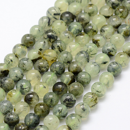 Natural Prehnite Beads Strands G-P322-48-8mm-1