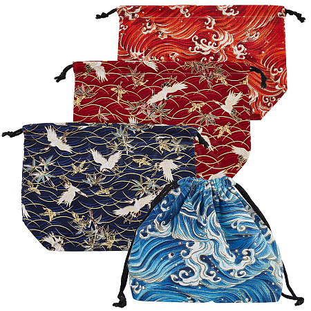 4Pcs 4 Colors Polycotton Bags ABAG-NB0001-51-1