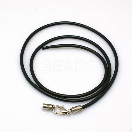 Black Rubber Necklace Cord Making NFS045-2-1