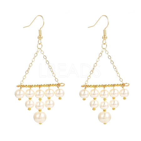 Vintage Glass Pearl Dangle Earrings for Girl Women Gift EJEW-TA00007-1