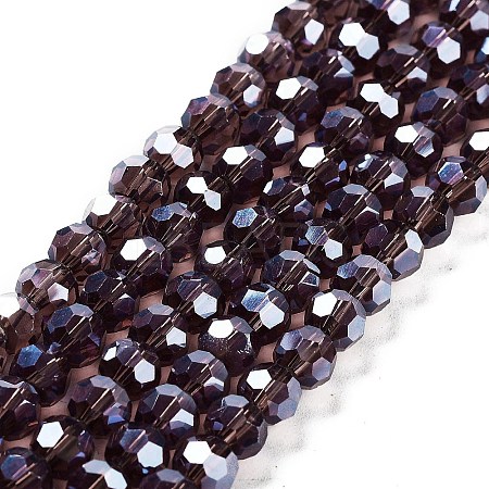 Electroplate Transparent Glass Beads Strands EGLA-A035-T6mm-A13-1