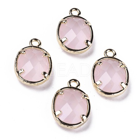 Faceted Synthetic Rose Quartz Charms G-N326-68-1