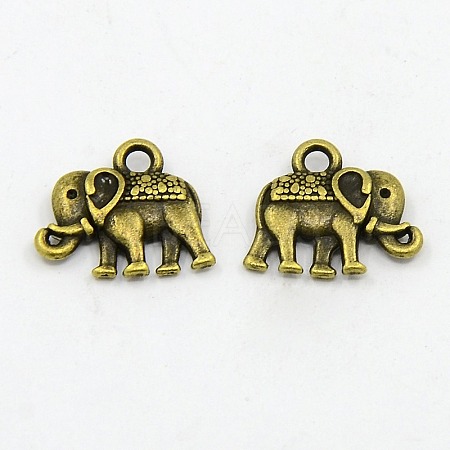 Vintage Elephant Charms A-PALLOY-ZN-47017-AB-F-1