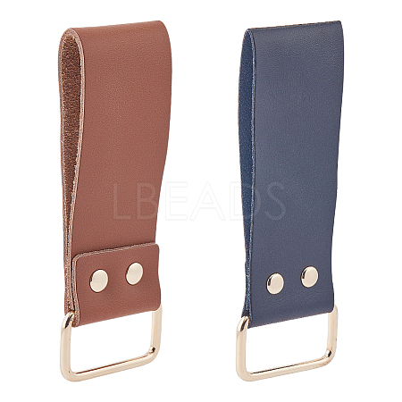 2Pcs 2 Style Leather Tape Measure Clip for Belt AJEW-GF0007-76-1