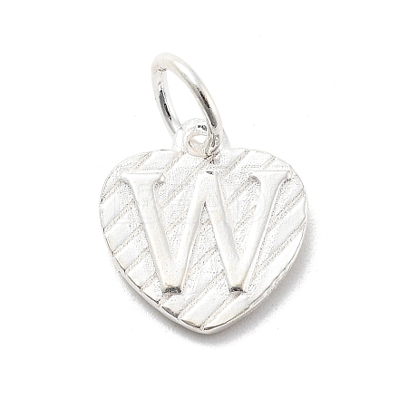 925 Sterling Silver Heart with Capital Letter Charms STER-S009-13W-S-1
