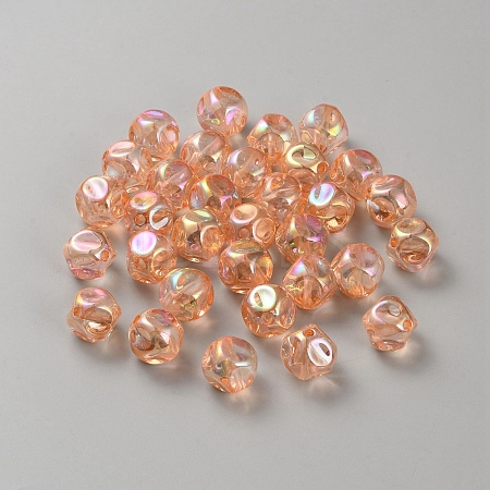 Plating Acrylic Beads LS-OACR-WH20006-01G-1
