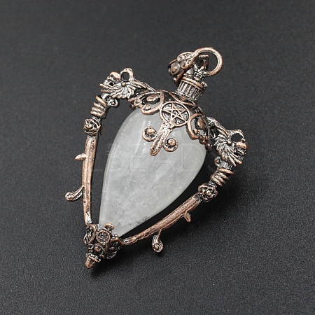 Natural Quartz Crystal Point Pendulum Pendants PW-WG89713-09-1