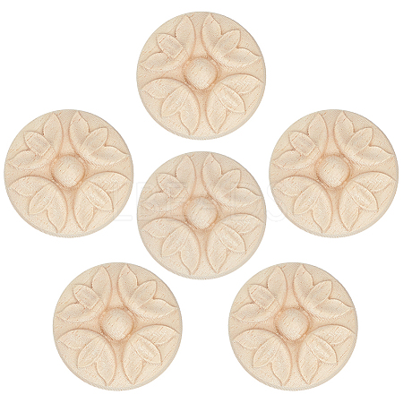 20Pcs Carved Wooden Display Decorations AJEW-ME0002-57-1