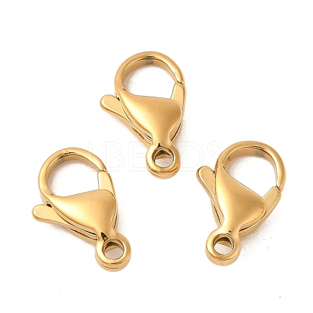 Ion Plating(IP) 304 Stainless Steel Lobster Claw Clasps STAS-AB13-G-01-1