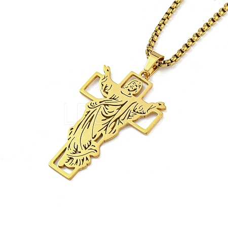 PVD Vacuum Plating 201 Stainless Steel Pendant Necklaces for Man NJEW-Q336-03D-G-1