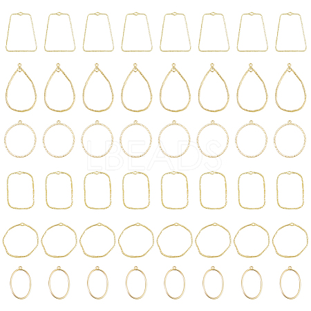 48Pcs 6 Styles Alloy Open Back Bezel Pendants FIND-DC0002-07-1