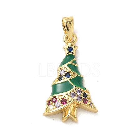 Christmas Brass Micro Pave Cubic Zirconia Pendants LS-KK-K305-07B-02-1