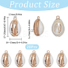 SUNNYCLUE 20Pcs Electroplated Natural Cowrie Shell Pendants SSHEL-SC0001-23-2