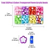 200Pcs 8 Colors Transparent Flower Acrylic Beads TACR-YW0001-91-3