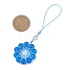 Cat Eye Flower Pendant Decorations HJEW-TA00419-03-4