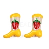 Boot Baking Paint Glass Enamel  Beads LAMP-C020-02C-2