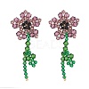 Imitation Austrian Crystal Flower of Life Dangle Stud Earrings X1-EJEW-TA00029-03-1