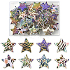 30Pcs Rainbow Iridescent Printed Opaque Acrylic Beads OACR-FS0002-58B-02-1