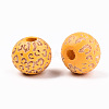 Painted Natural Wood Beads WOOD-T021-53A-10-2
