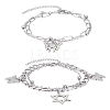 4Pcs 2 Styles Alloy Multi-strand Bracelets for Women BJEW-SC0001-59-6