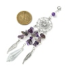 Alloy Woven Web/Net with Feather Pendant Decorations HJEW-TA00117-3