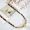 Alloy Graduated Beaded Pendant Polyester Collar Necklaces for Women NJEW-SP0001-17C-4