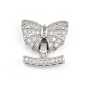 Brass Micro Pave Clear Cubic Zirconia Fold Over Clasps KK-C075-38P-1