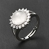 Natural Quartz Crystal Adjustable Rings RJEW-P043-02P-25-5