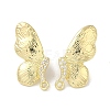 Brass Micro Pave Cubic Zirconia Studs Earrings Findings KK-K371-16G-1