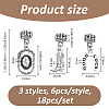 18Pcs 3 Styles Alloy European Dangle Charms PALLOY-FH00197-2