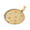 Rack Plating Brass Micro Pave Cubic Zirconia Pendants KK-K377-73G-2