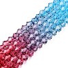 Gradient Color Baking Paint Glass Bead Strands DGLA-A039-T2mm-A017-4