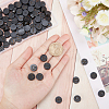 26Pcs 26 Styles Flat Round with Letter Wooden Cabochons WOOD-GA0001-28-3
