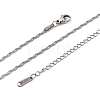 12Pcs 1.7MM 304 Stainless Steel Rope Chain Necklaces for Men Women NJEW-H093-13P-5