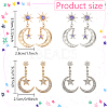 ANATTASOUL 4 Pairs 4 Style Rhinestone Moon & Star Dangle Stud Earrings EJEW-AN0004-45-2