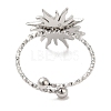 304 Stainless Steel Sun Open Cuff Ring for Women RJEW-M149-08P-2
