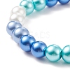 Glass Pearl Round Beaded Stretch Bracelet for Women BJEW-JB08532-7
