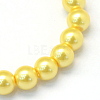 Baking Paint Pearlized Glass Pearl Round Bead Strands HY-Q003-4mm-67-2