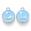 Platinum Plated Alloy Enamel Charms ENAM-S118-04L-P-1
