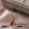 Vintage Retro 304 Stainless Steel Enamel Chili Hot Pepper Pendant Necklaces for Women TT8983-5-1