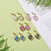 Heart Gemstone Dangle Earrings EJEW-JE05147-2