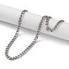 304 Stainless Steel Cuban Link Chain Necklaces for Men NJEW-B117-01E-P-2